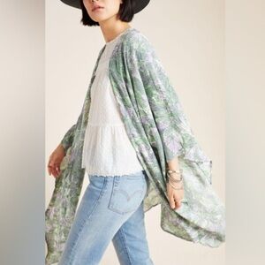 Anthropologie Elegant Green and Purple Women's Scarf